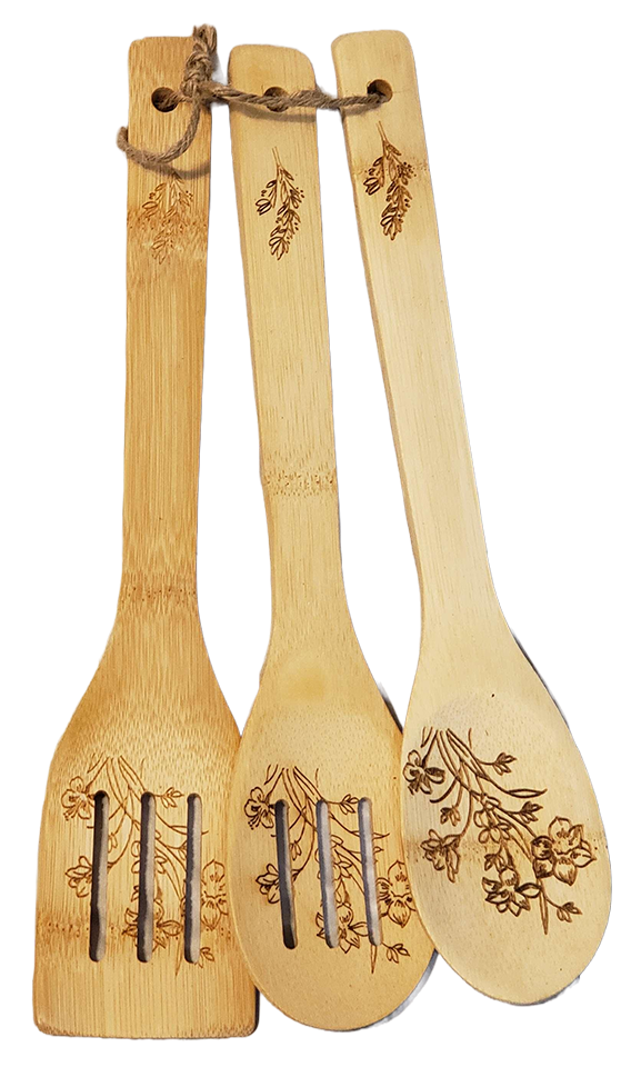 Set of 3 Wood Kitchen Utensils Michael’s Engraving