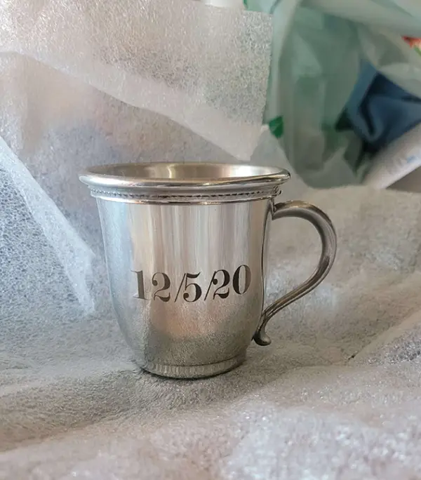 Custom Pewter Baby Cup