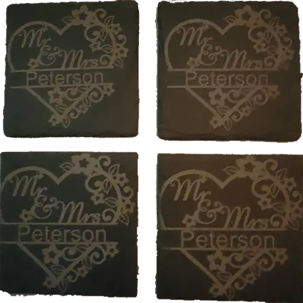 Custom Monogram Slate Coasters